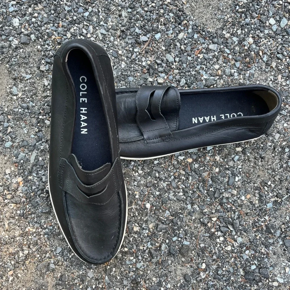 Cole Haan Mens Grand Crosscourt Penny Loafer Black Leather Sneakers Size 12